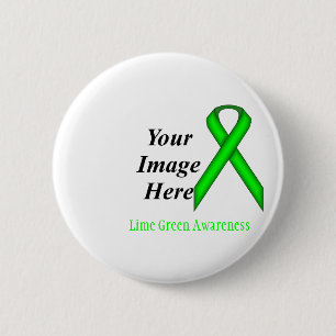 Lime Green Standard Ribbon by Kenneth Yoncich Pinback Button