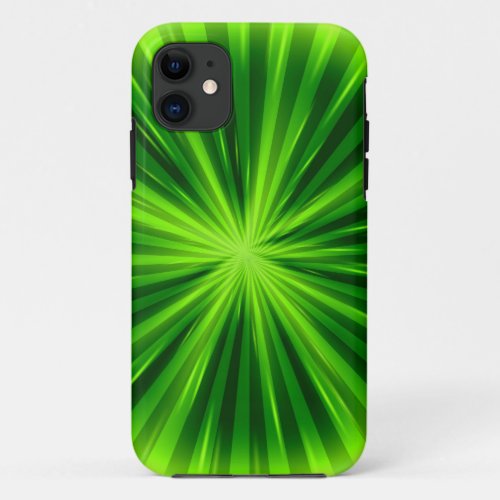 Lime green star light graphic design iPhone 11 case