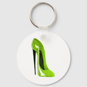 Lime Green Stiletto Shoe Keychain