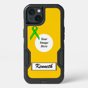 Lime Green Stnd Ribbon Template by Kenneth Yoncich iPhone 13 Case