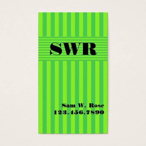 Lime Green Stripe Business Card Templates
