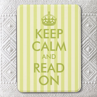 Lime Green Stripe Keep Calm and Read On Kindle Cover
