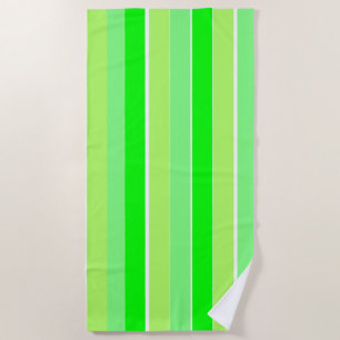 Lime Green Stripes Beach Towel
