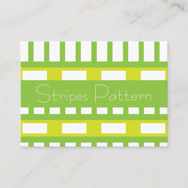 Lime Green Stripes  Business Card (Front)