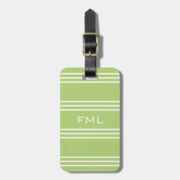 Lime Green Stripes custom luggage tag