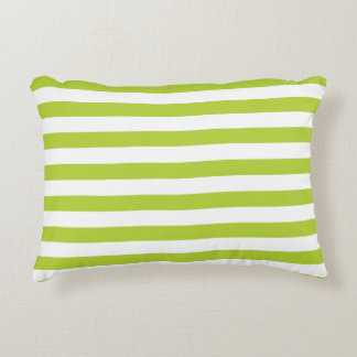 Lime Green Stripes Decorative Pillow