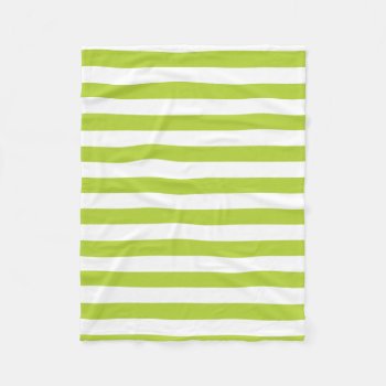 Lime Green Stripes Fleece Blanket by PastelCrown at Zazzle