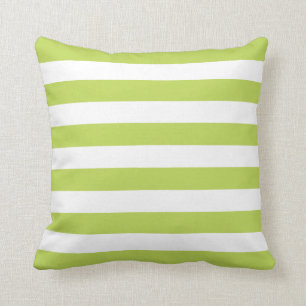 Lime Green Stripes Pattern Throw Pillow