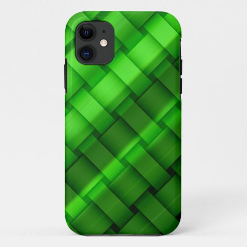 Lime green stripes seamless art graphic design iPhone 11 case