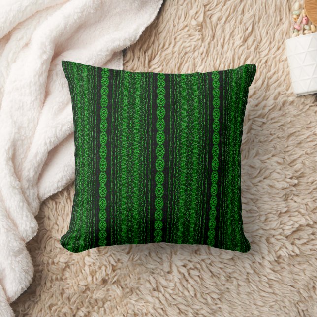 Lime Green Stripes Throw Pillow (Blanket)