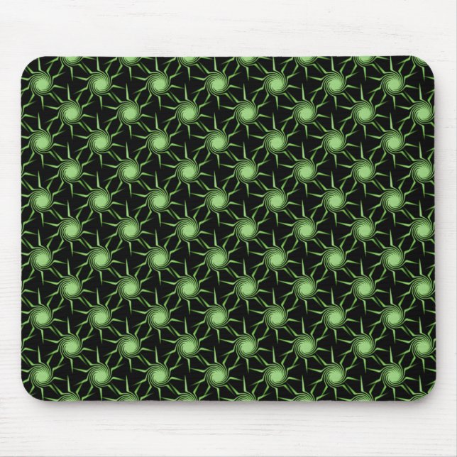 Lime Green Swirling Suns Mousepad (Front)