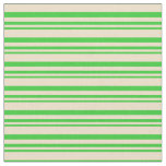 [ Thumbnail: Lime Green & Tan Lines Fabric ]
