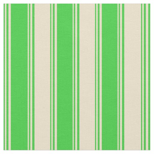 Lime Green & Tan Pattern of Stripes Fabric