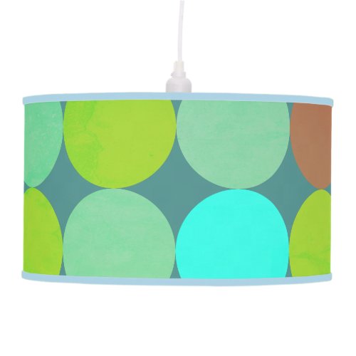 Lime Green Teal Turquoise  Rust Circles Ceiling Lamp