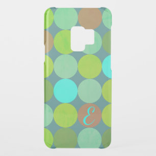 Lime Green Teal Turquoise & Rust Circles Monogram Uncommon Samsung Galaxy S9 Case