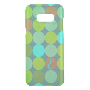 Lime Green Teal Turquoise & Rust Circles Monogram Uncommon Samsung Galaxy S8+ Case