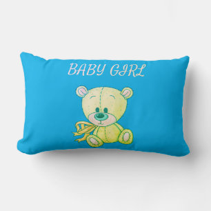 Lime Green Teddy Bear Lumbar Pillow