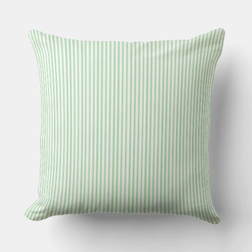 Lime Green Ticking Stripe  Cushion
