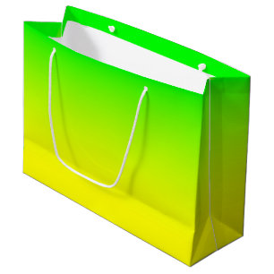 Lime Green to Bright Yellow Ombre Large Gift Bag