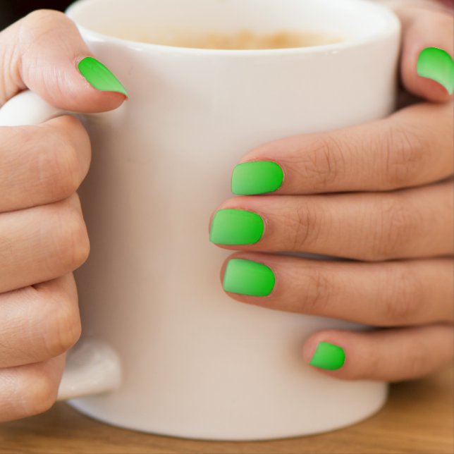 lime green to white gradient minx nail wraps (Insitu - Mug)