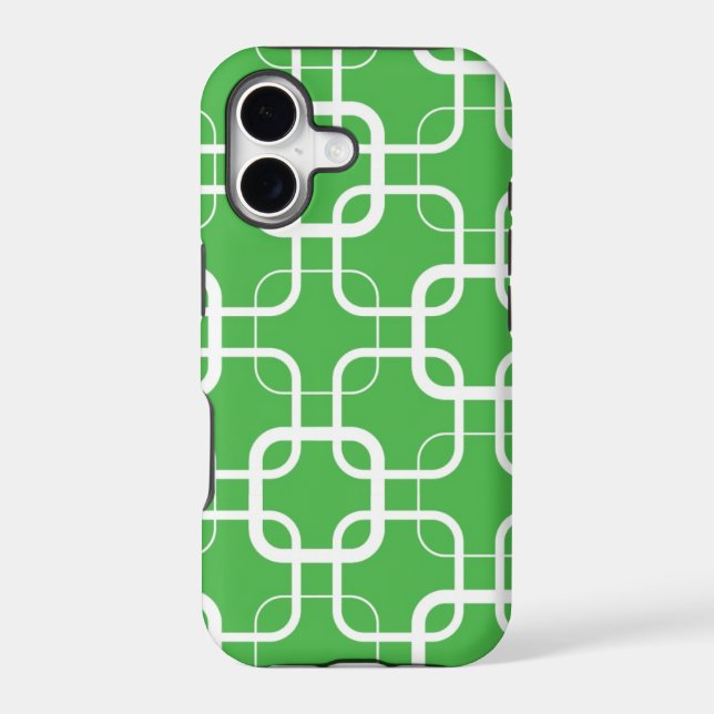 Lime Green Trellis Iphone Case (Back)