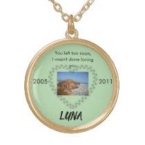 Lime Green Tribute - Eternal Love & Memory Gold Plated Necklace