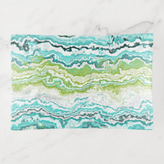 Lime Green Turquoise White Minerals Agate Pattern Trinket Tray