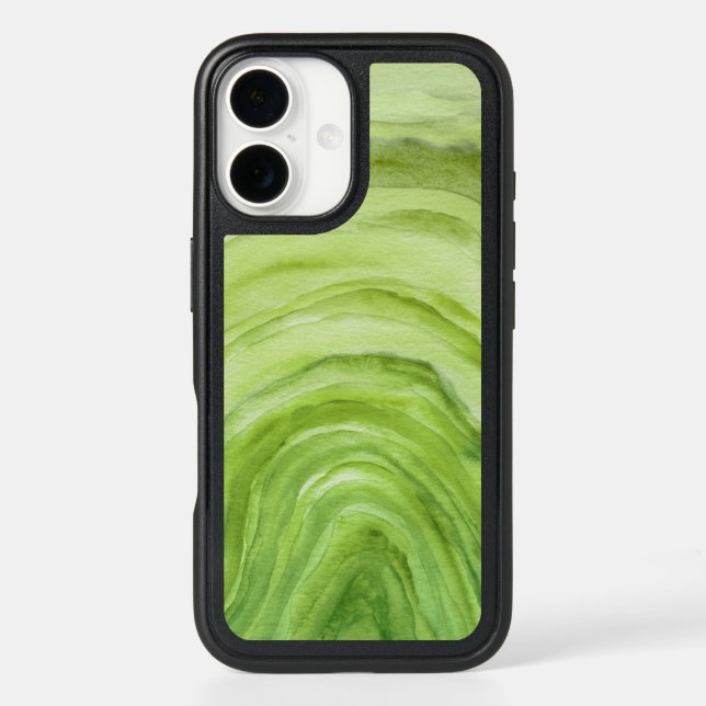 Lime Green Watercolor Abstract Cool Otterbox iPhone Case (Back)