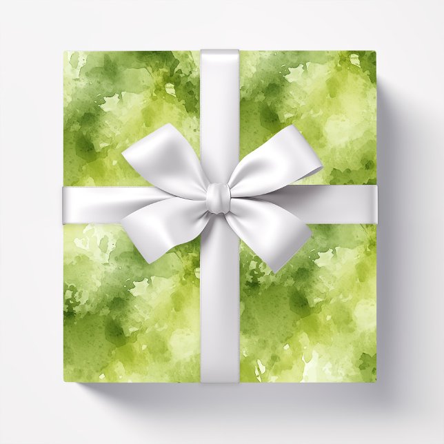 Lime Green Watercolor Abstract  Wrapping Paper (Creator Uploaded)