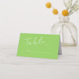 Lime Green Wedding Folded Place Card