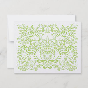 Lime Green Whimsical Bird Wedding Response Cards