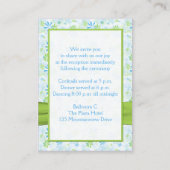 Lime Green,White, and Blue Floral Enclosure Card (Back)