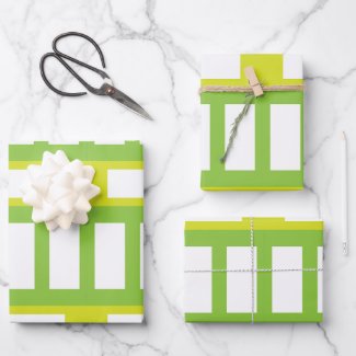 Lime Green White Color Modern Stripes