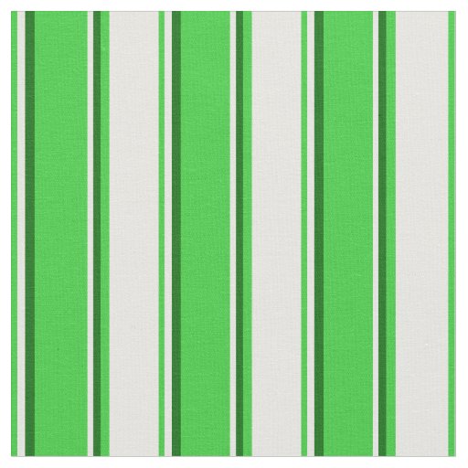 Lime Green, White & Dark Green Stripes Fabric