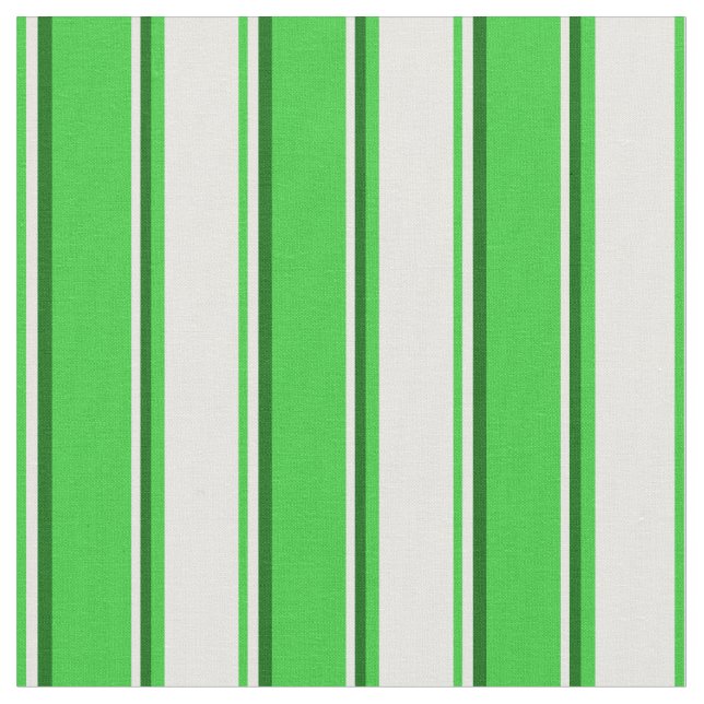 Lime Green, White & Dark Green Stripes Fabric (Close Up)