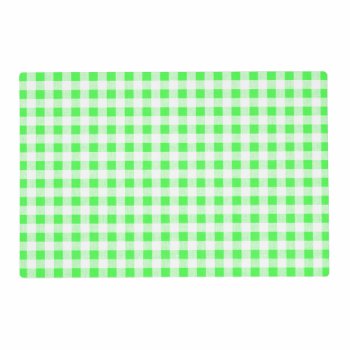 Lime Green White Gingham Pattern Placemat by GraphicsByMimi at Zazzle