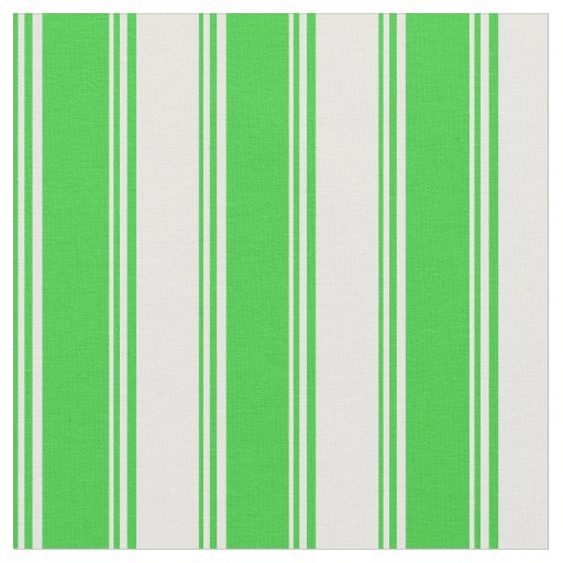 Lime Green & White Lined Pattern Fabric