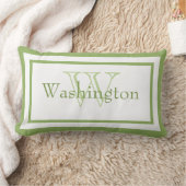 Lime Green/White Monogram Name Keepsake Pillow (Blanket)