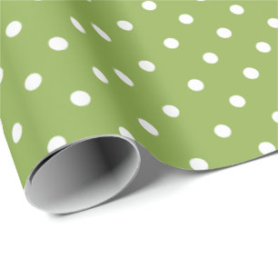 Lime Green   White Polka Dot Wrapping Paper