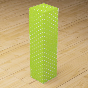 Lime Green White polka dots gift Wine Box