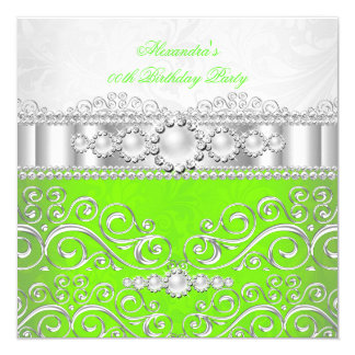 Lime Green Invitations Announcements Zazzle Lime Green Silver And White Bridal Shower