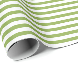 Lime Green   White Stripe Wrapping Paper