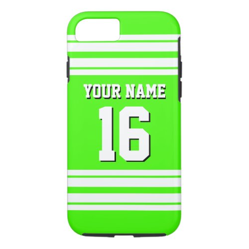 Lime Green White Team Jersey Custom Number Name iPhone 87 Case