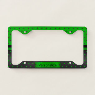 Lime Green with Black Polka Dots License Plate Frame