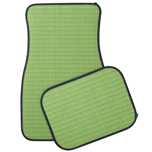 Lime Green Woven Look Car Mats (Set)