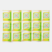 Lime Green Yellow Blue Pink 3D Puffy Squares