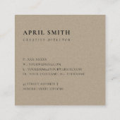 LIME GREEN YELLOW MODERN RUSTIC ABSTRACT ARTISTIC SQUARE BUSINESS CARD (Back)