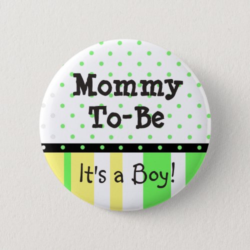 Lime Green  Yellow Mommy to be Baby Shower Button