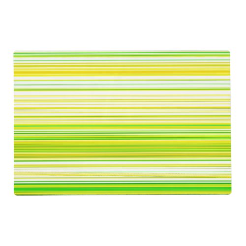 Lime Green Yellow Striped Pattern Placemat