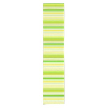 Lime Green Yellow Striped Pattern Short Table Runner by Tissling at Zazzle